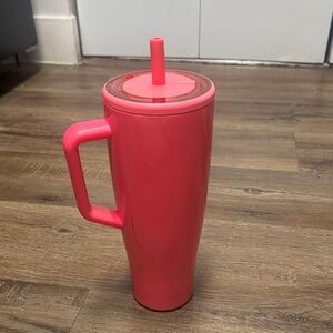 Bright Pink Tumbler with Straw brumate